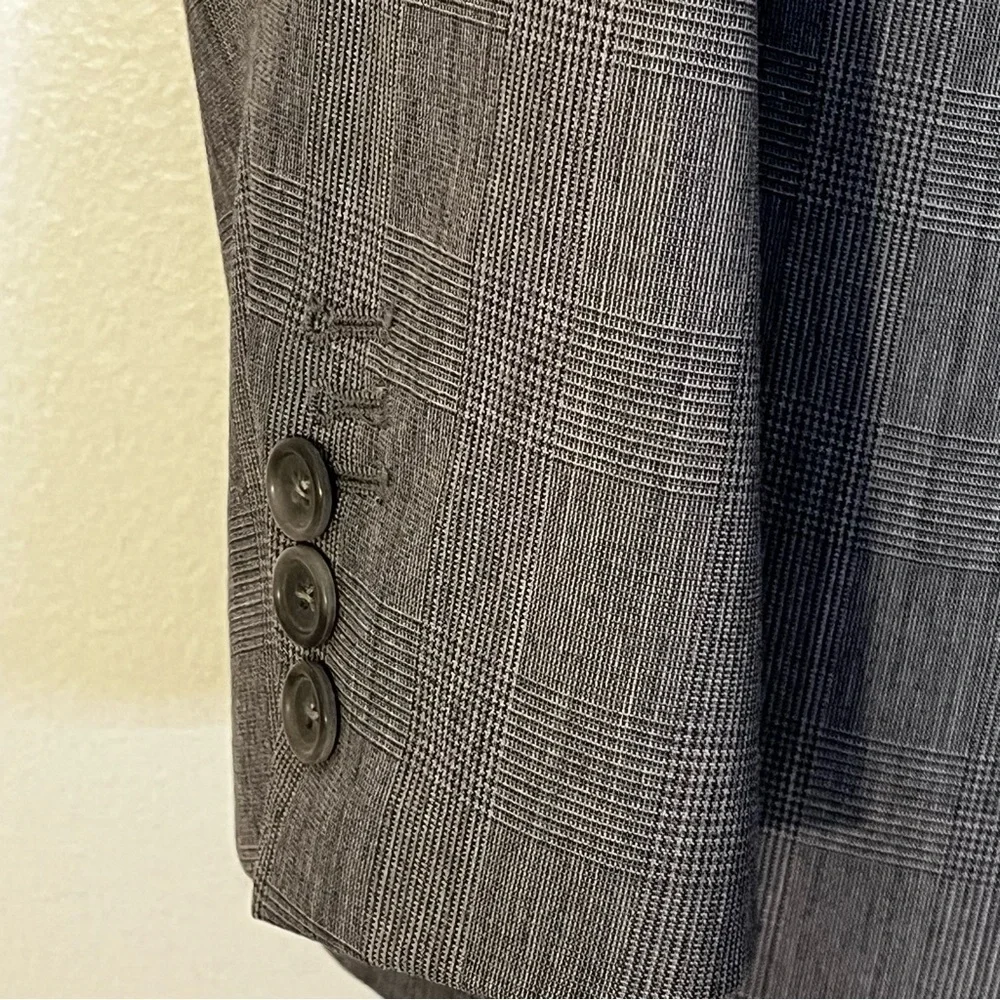Banana Republic | Wool gray suit jacket/blazer Mens size 44L sport coat plaid